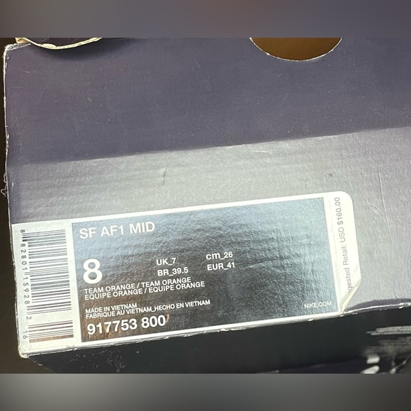 Nike Air Force 1 SF Mid Size 8 Men - Picture 8 of 9